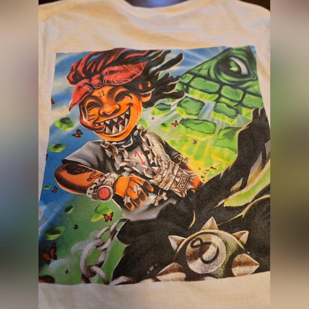 Trippie Redd‎ Life's a Trip Hip-Hop Rap White Cartoon Anime T-shirt Size Small